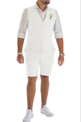 Charger l'image dans la visionneuse de la galerie, Men's Linen Summer Suits 2 Piece Causal Suits Vest and Shorts Tailored Fit 2024
