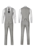 Cargar la imagen en la vista de la galería, Retro Tweed Herringbone Slim Fit Notch Lapel Tuxedos Set Prom 3 Piece Men's Suit
