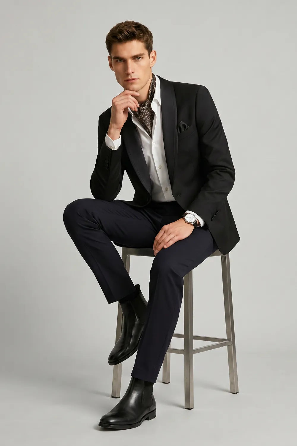 Men's Black Single Breasted Tuxedo
