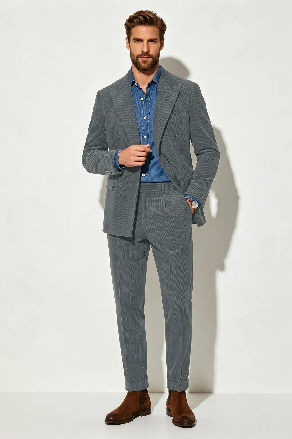 Men's Vintage Corduroy 2 Piece Suit