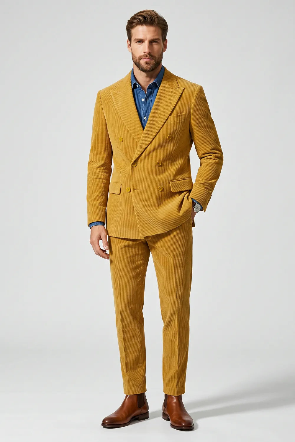 Men's Vintage Corduroy 2 Piece Suit