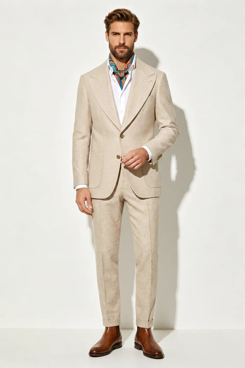 Men's Summer Linen Blend 2 Piece Suit