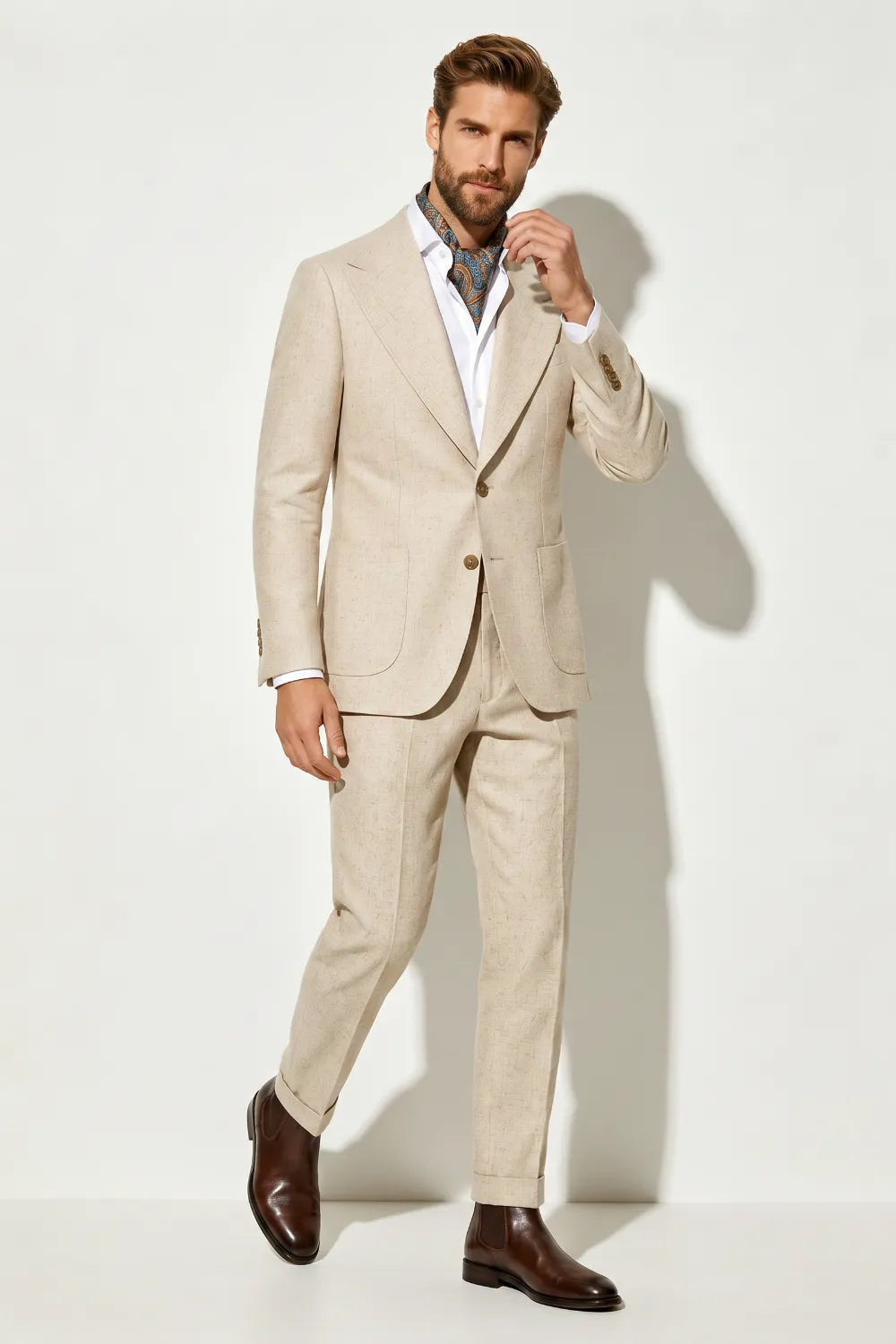 Men's Summer Linen Blend 2 Piece Suit