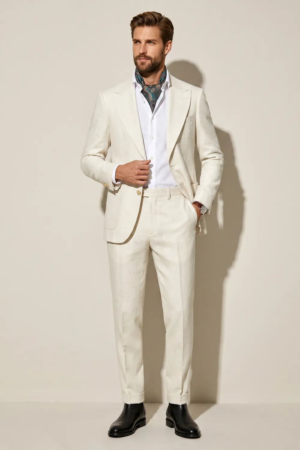 Men's Summer Linen Blend 2 Piece Suit