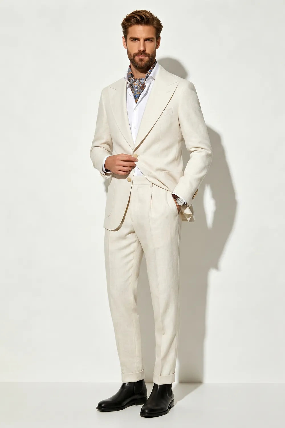 Men's Summer Linen Blend 2 Piece Suit