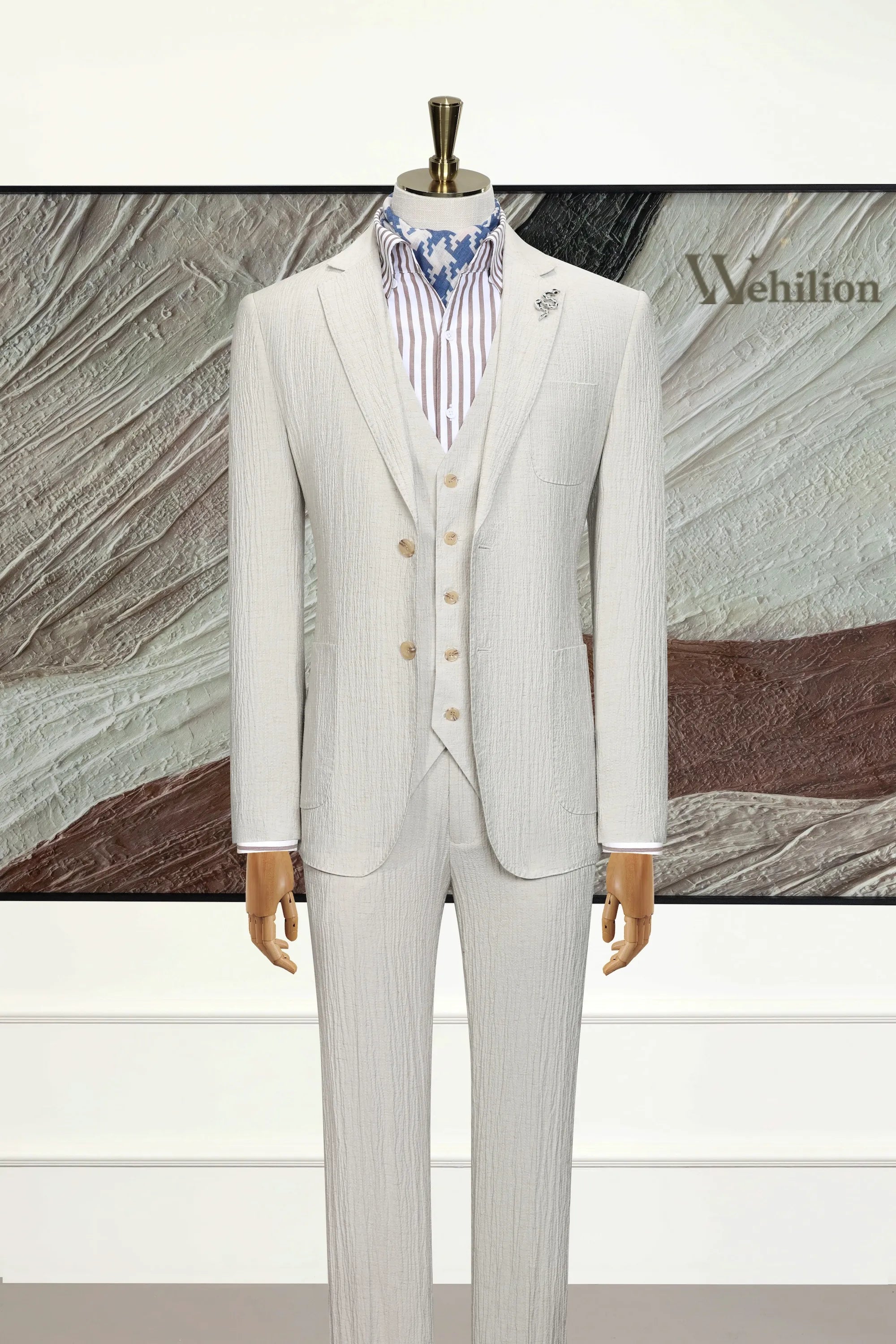 Men's Summer Linen 3 Piece Suits