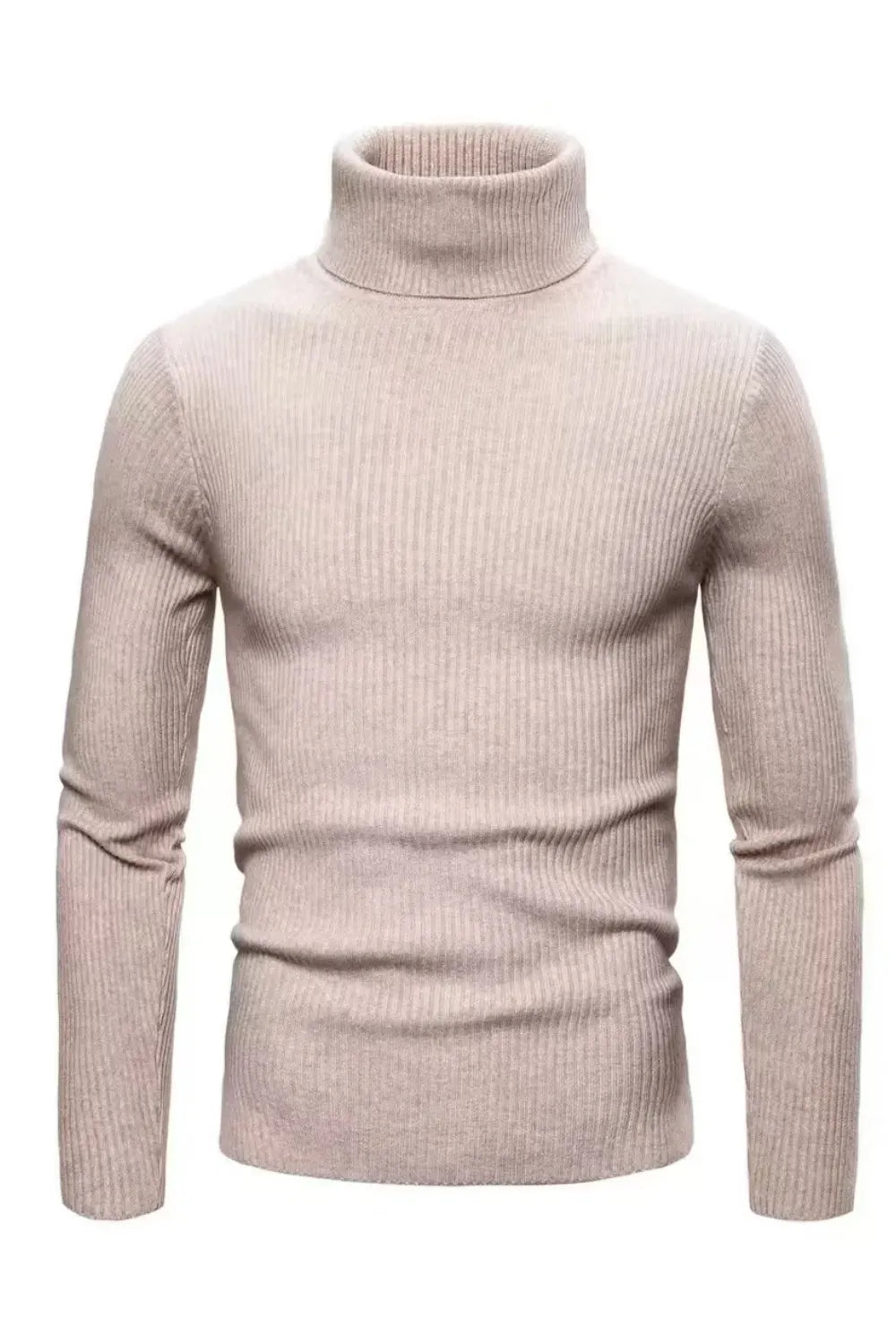 Men's Business Ribbed Turtleneck Pullover Sweater