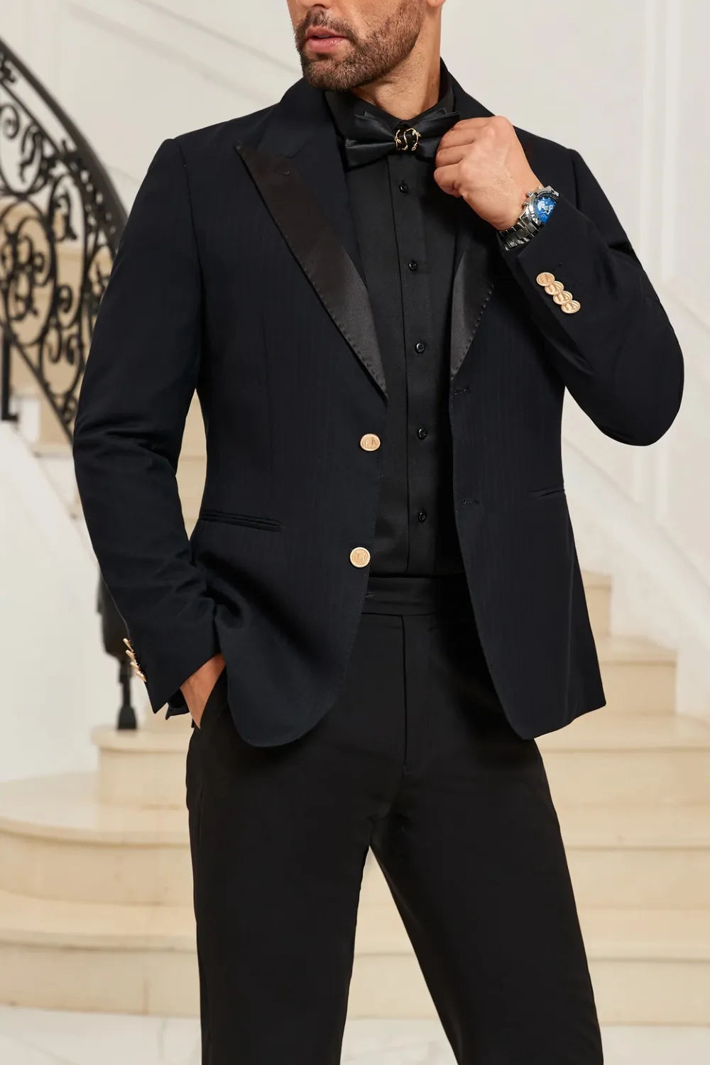 Men's Black Custom Fit Blazer