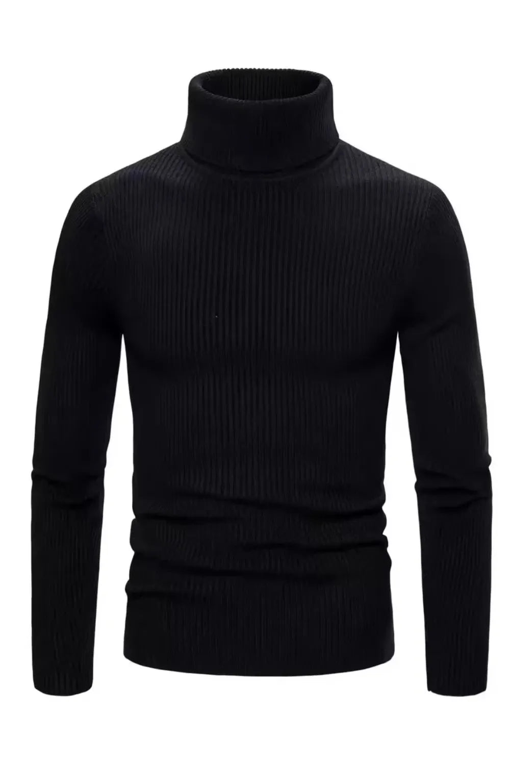 Men's Business Ribbed Turtleneck Pullover Sweater