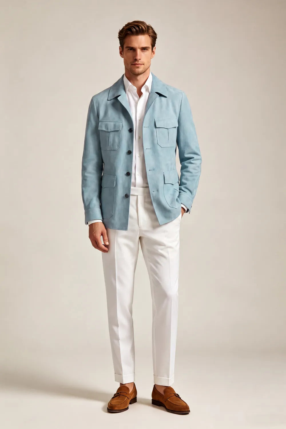 Costume 2 pièces homme coupe ajustée, croisé