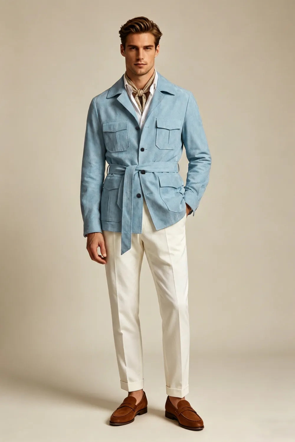 Costume 2 pièces homme coupe ajustée, croisé