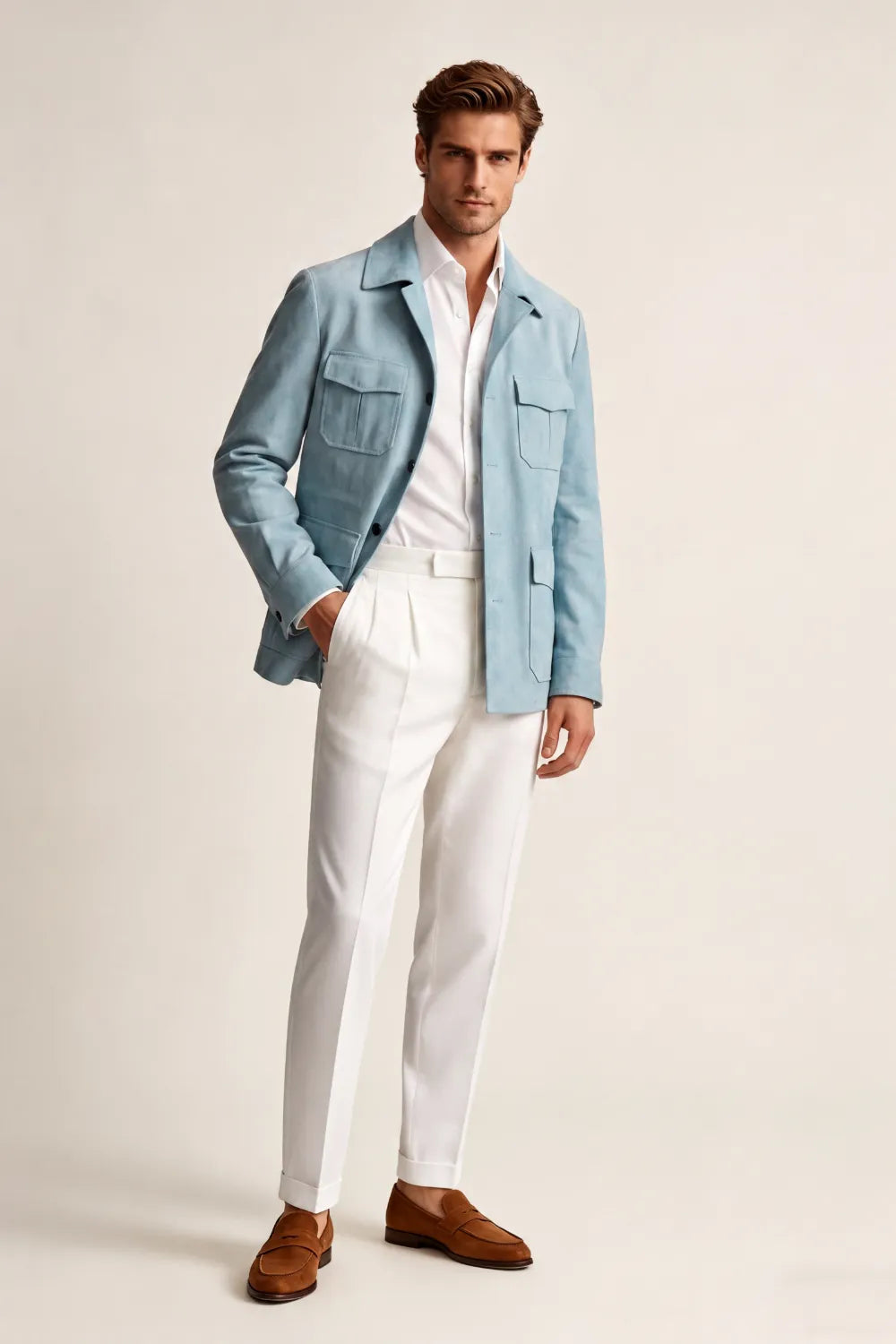 Costume 2 pièces homme coupe ajustée, croisé