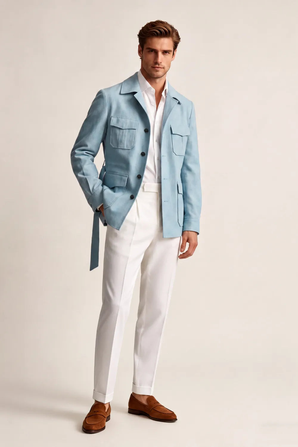 Costume 2 pièces homme coupe ajustée, croisé