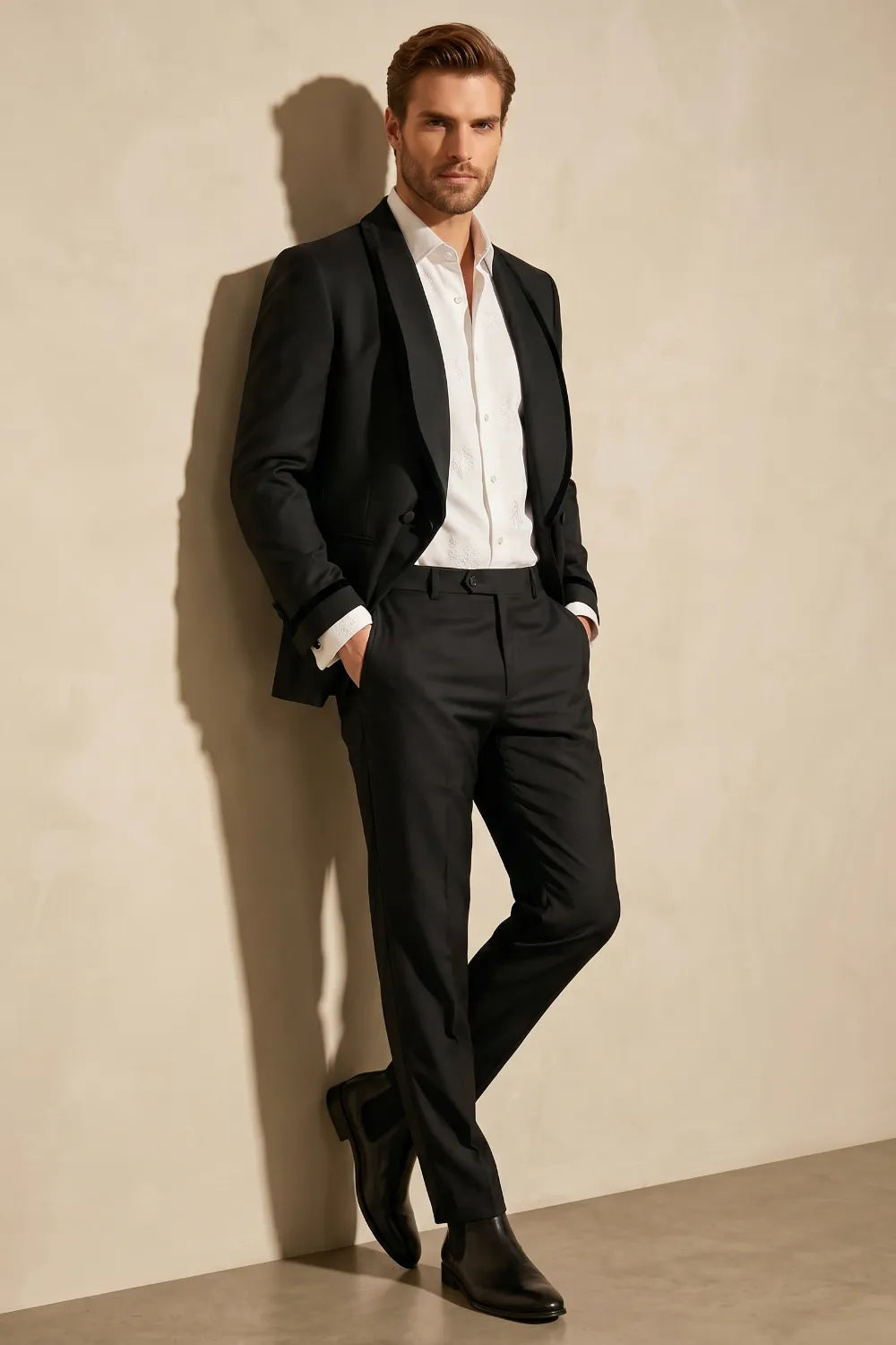 Men's Black Shawl Lapel 2-Piece Tuxedo