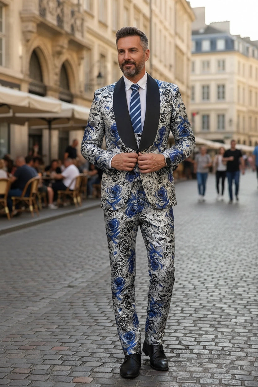 Men's Baroque Blossom 3 Piece Suit