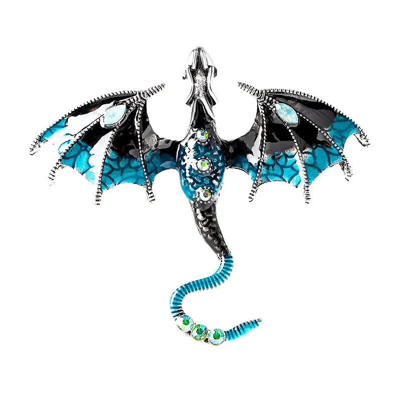Men's Dragon Lapel Pin with Colorful Enamel Details