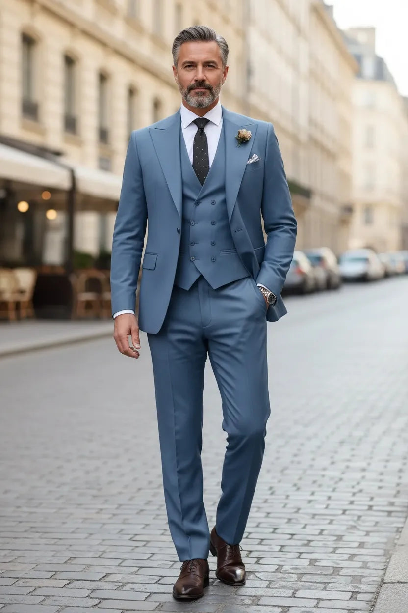 Men's Milan Executive Peak Lapel 3 Piece Suits