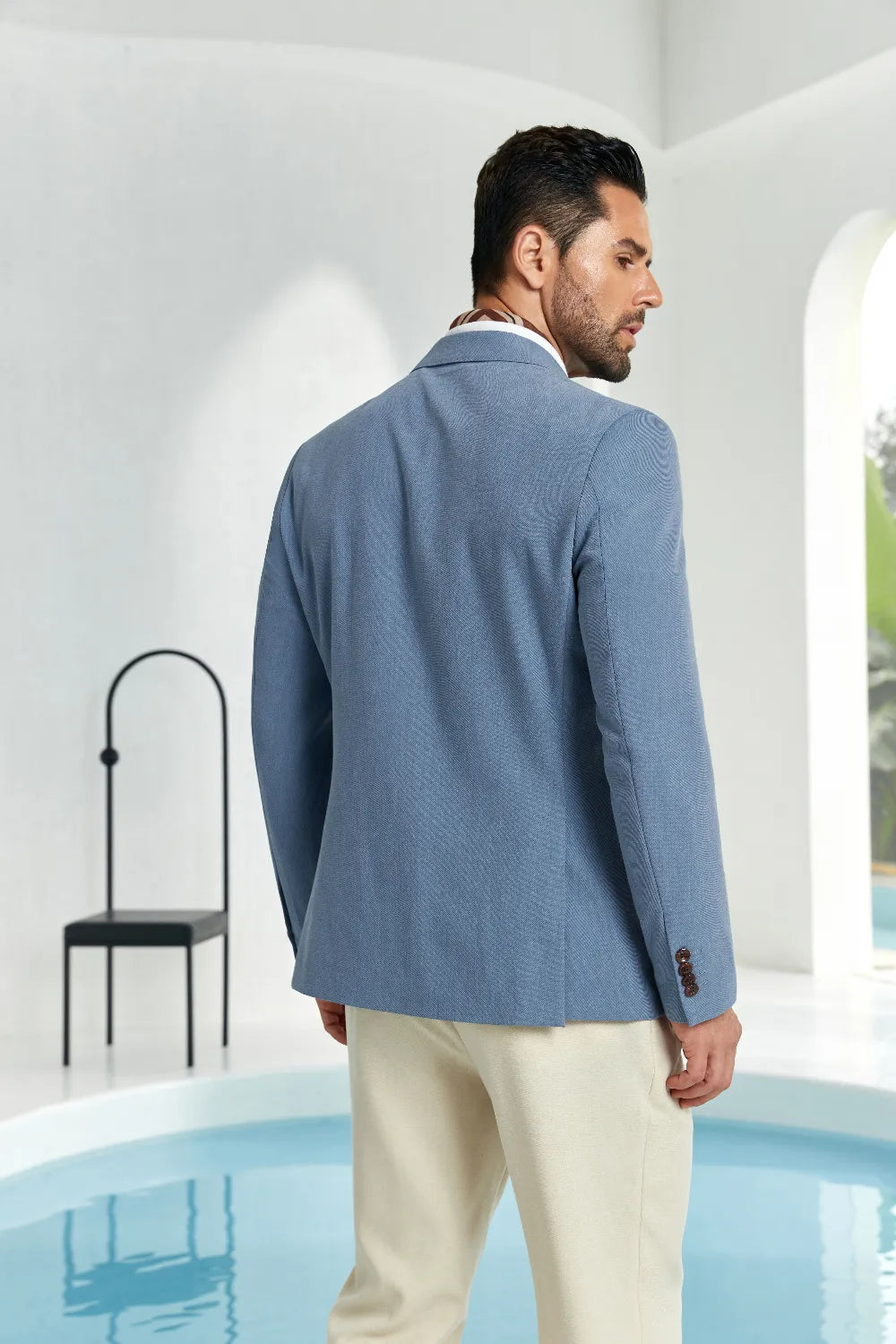 Men's Blue Double Breasted Blazer