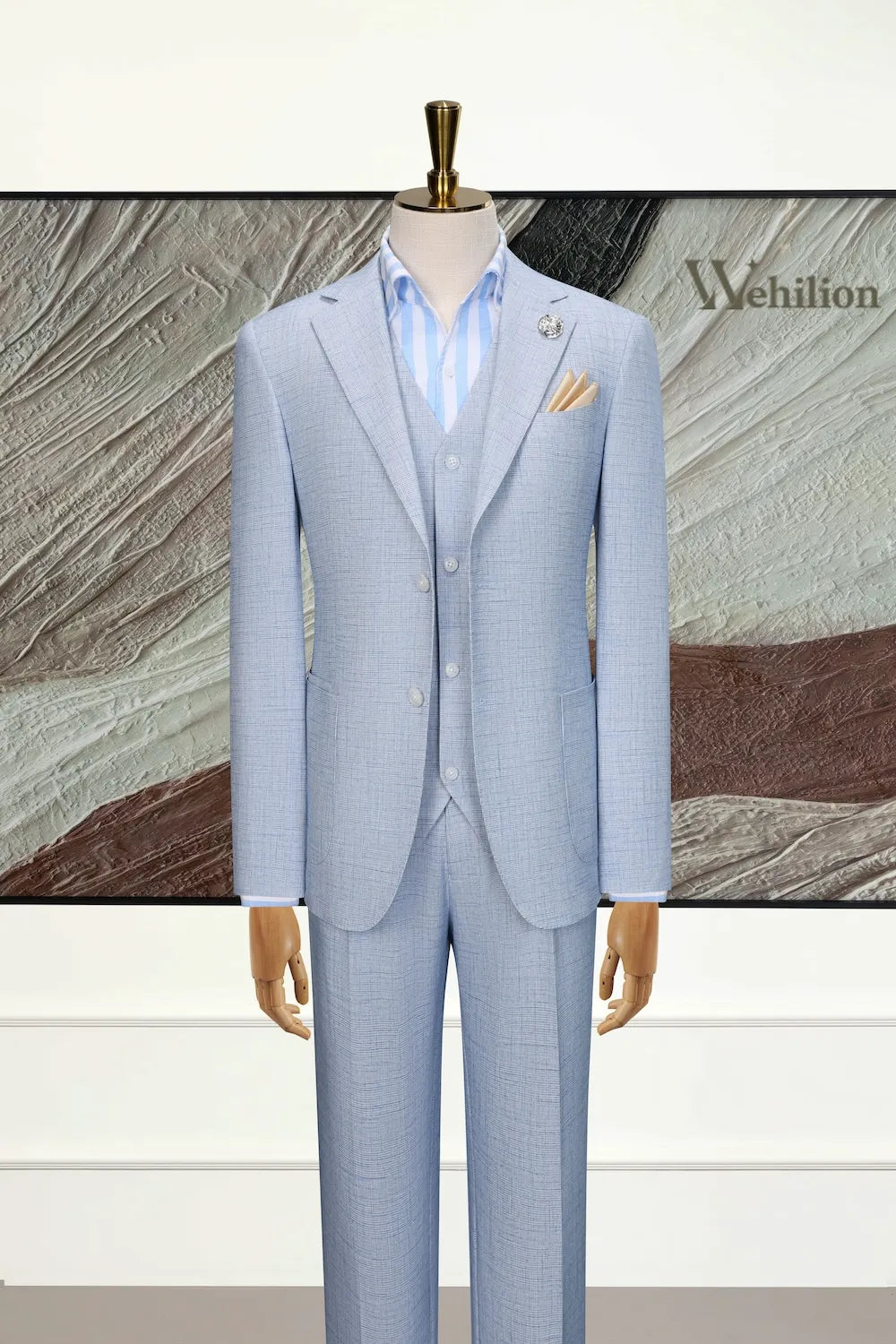 Men's Modern Check Pattern 3 Piece Suits