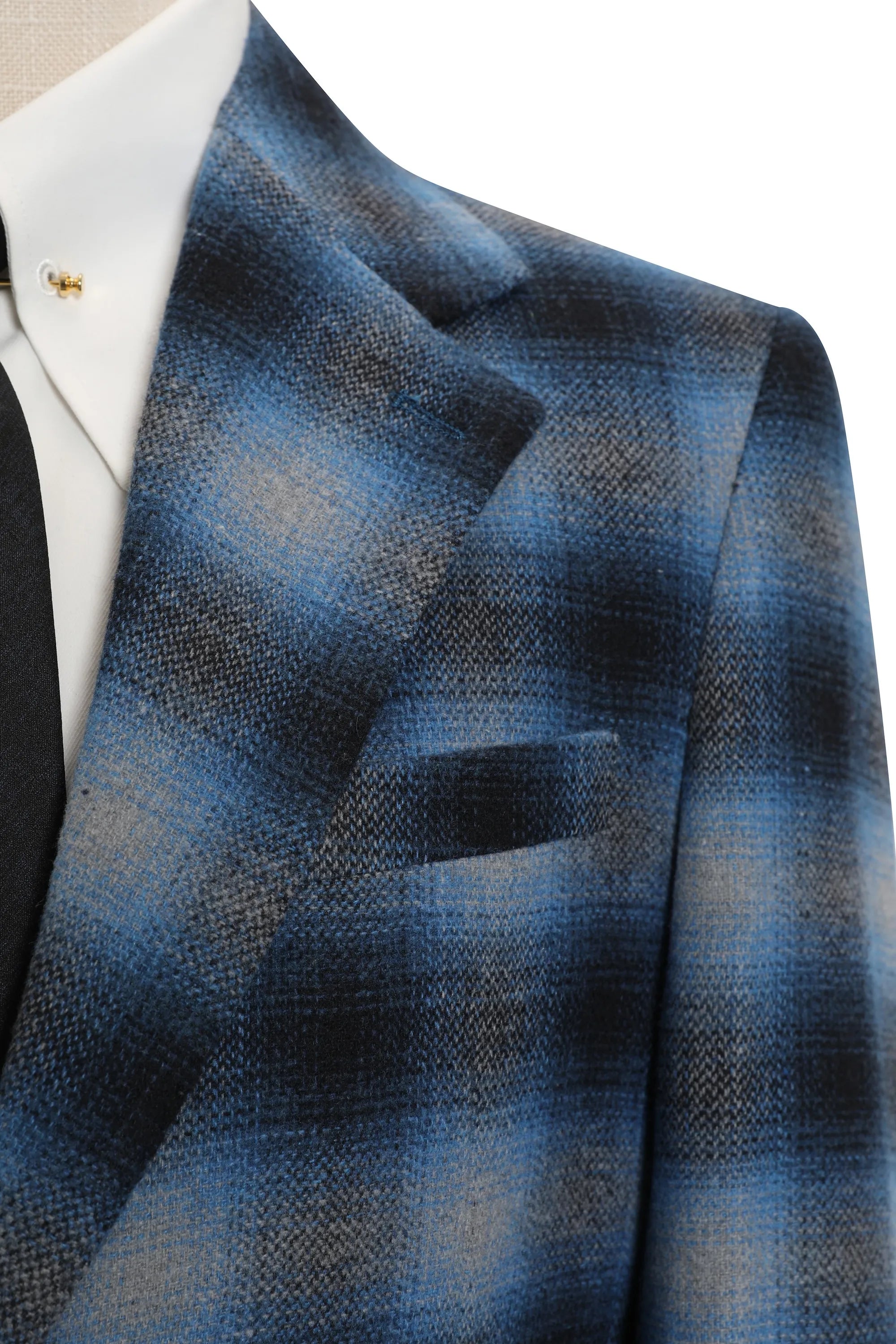 Men's Blue Plaid Herringbone 2 Piece Suits
