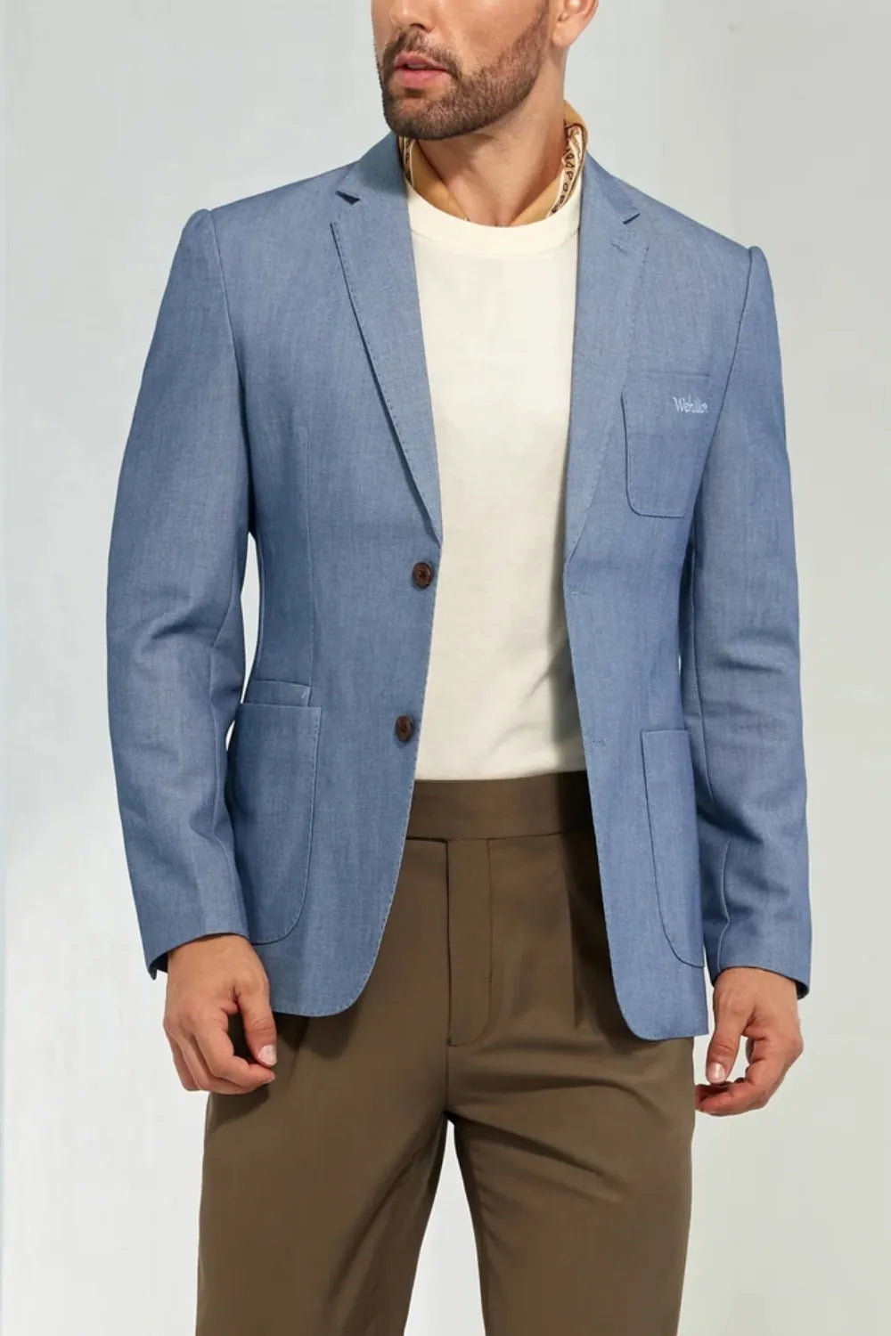 Men's Blue Two Button Blazer