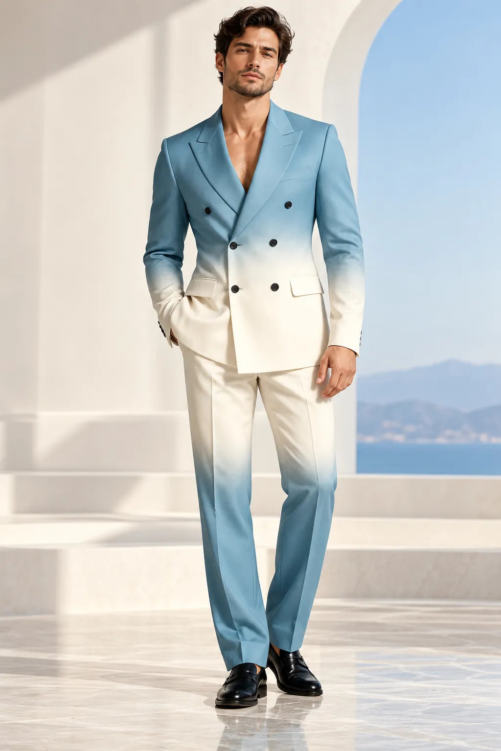 Abito da uomo doppiopetto slim fit 2 pezzi