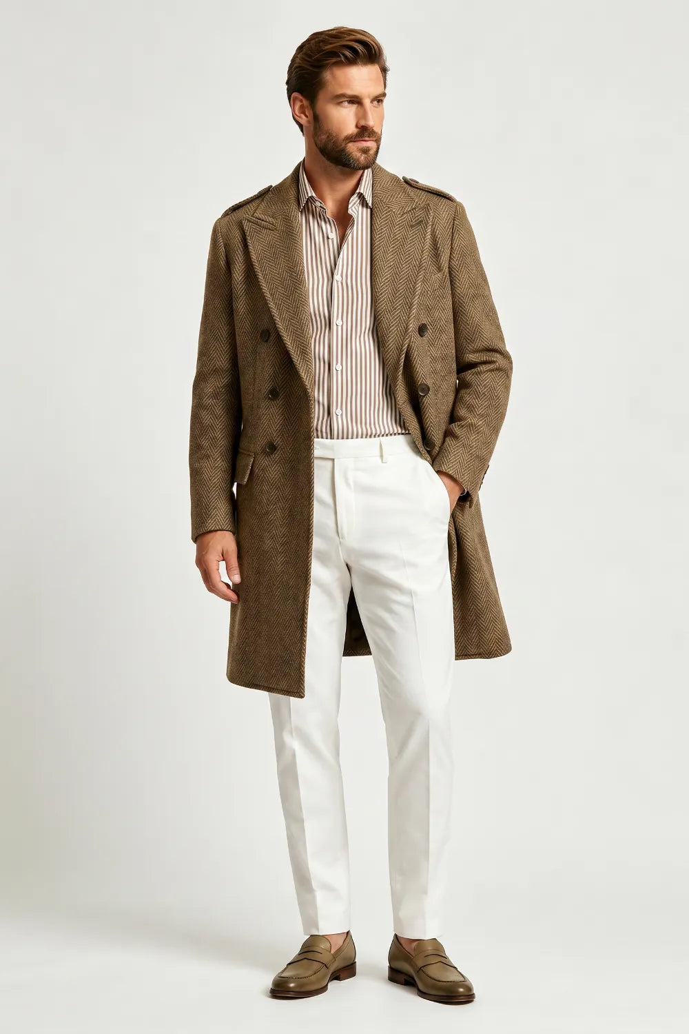 Costume 2 pièces homme coupe ajustée, croisé
