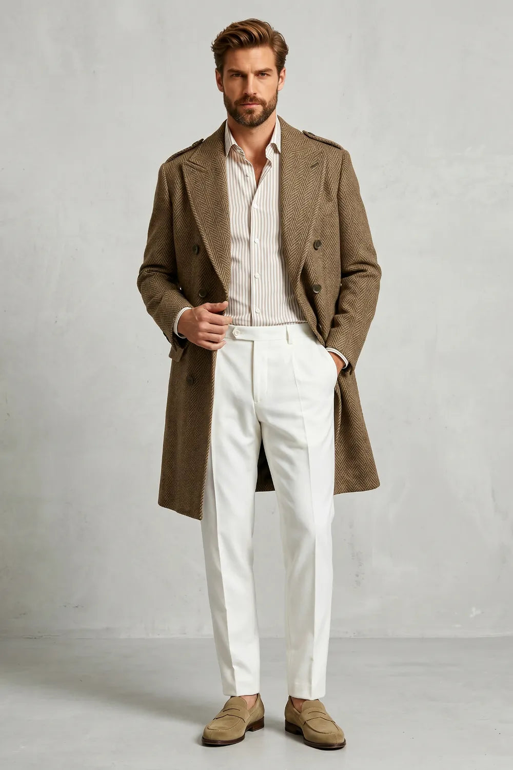 Costume 2 pièces homme coupe ajustée, croisé