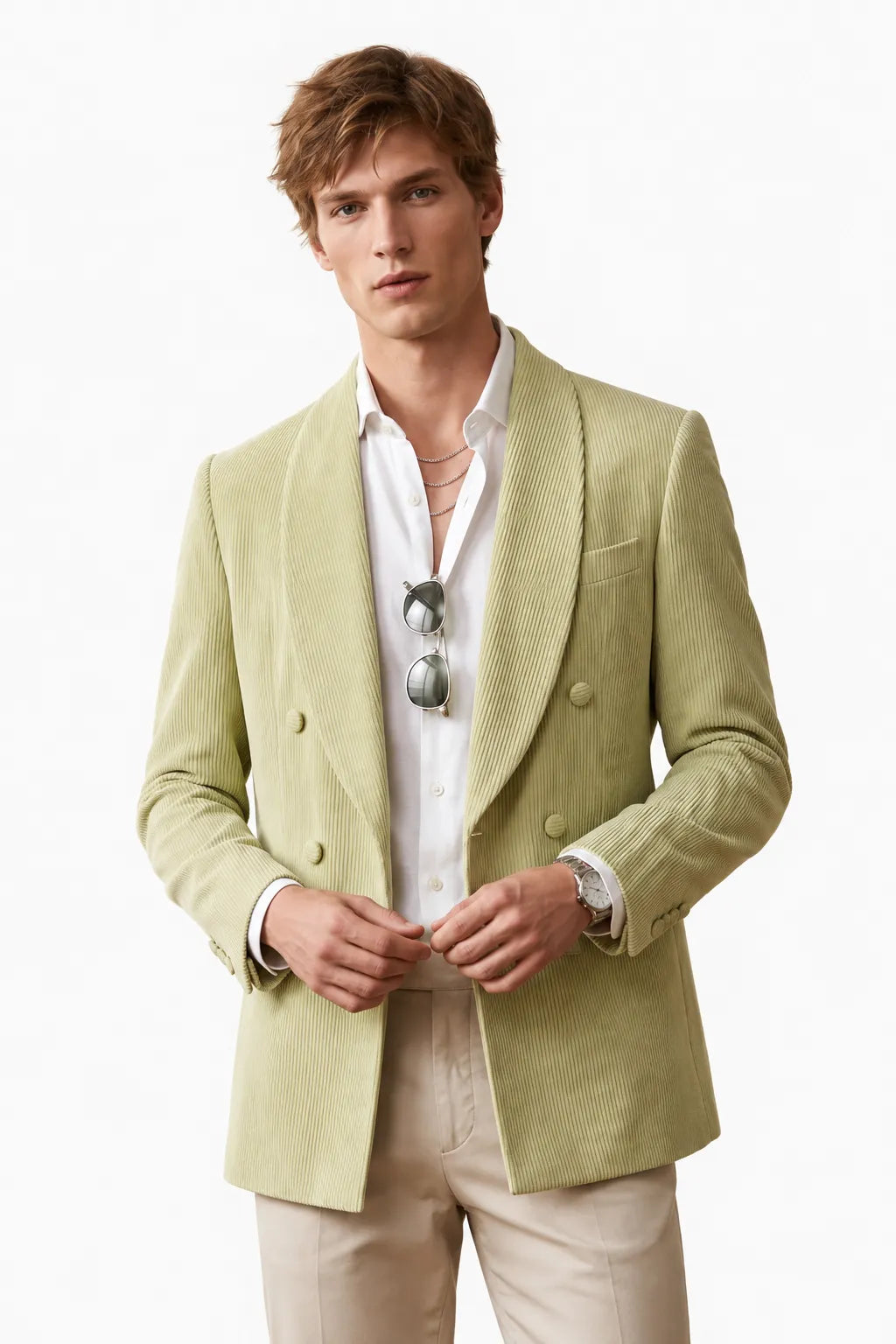 Men's Refined Shawl Lapel Double Breasted 2 Piece Suit