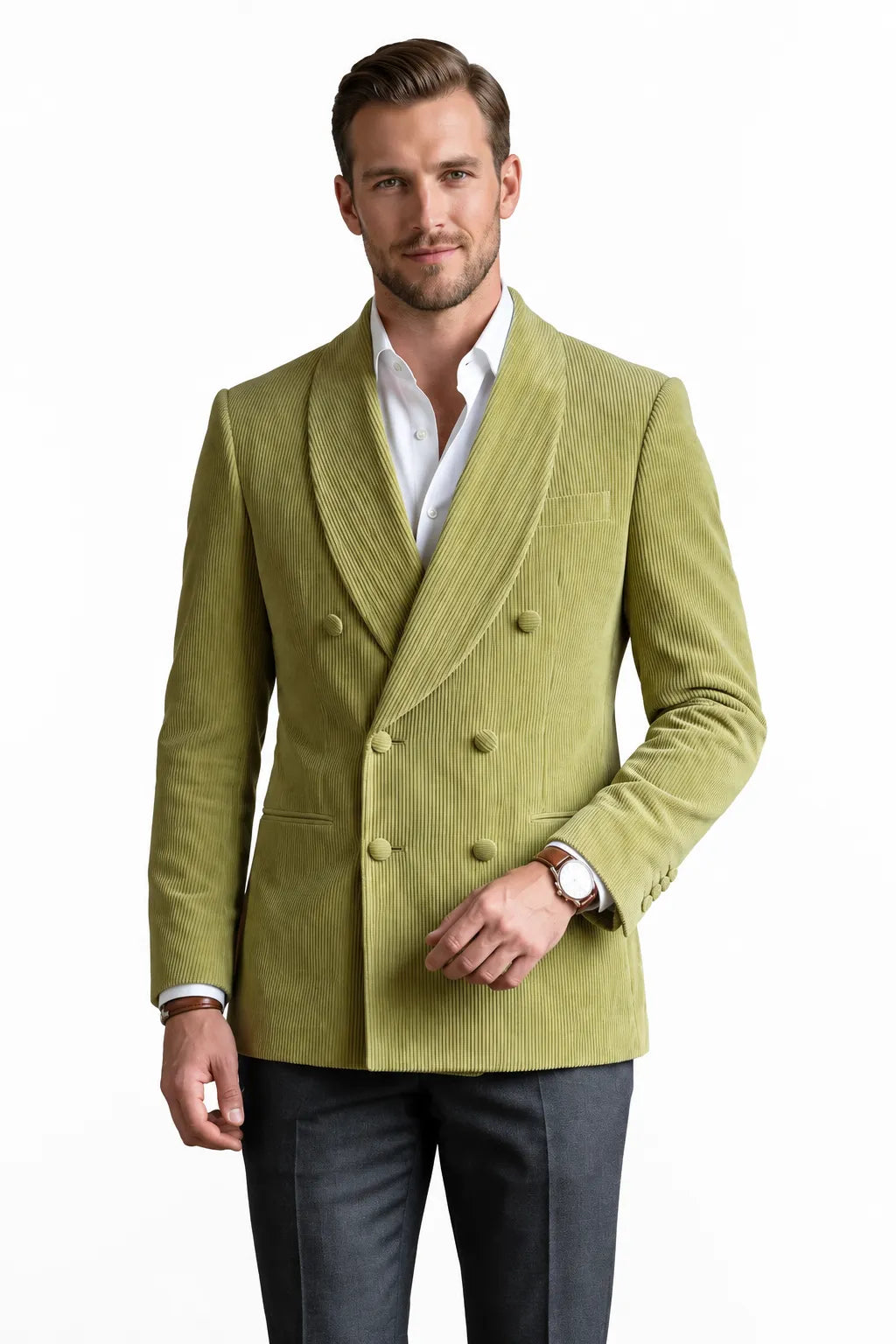 Men's Refined Shawl Lapel Double Breasted 2 Piece Suit