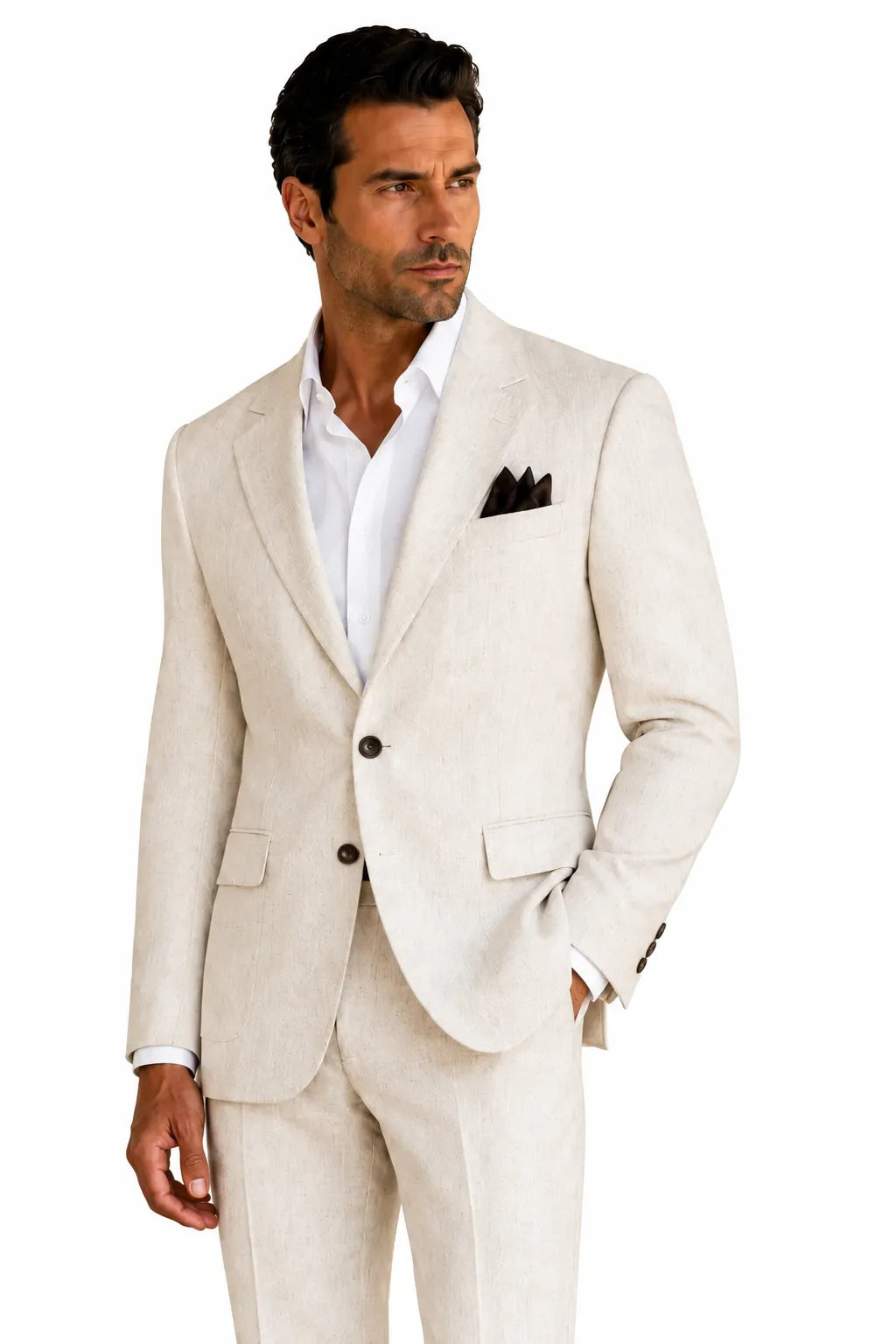 Men's Linen Refined Spring Wedding 2 Piece Suit