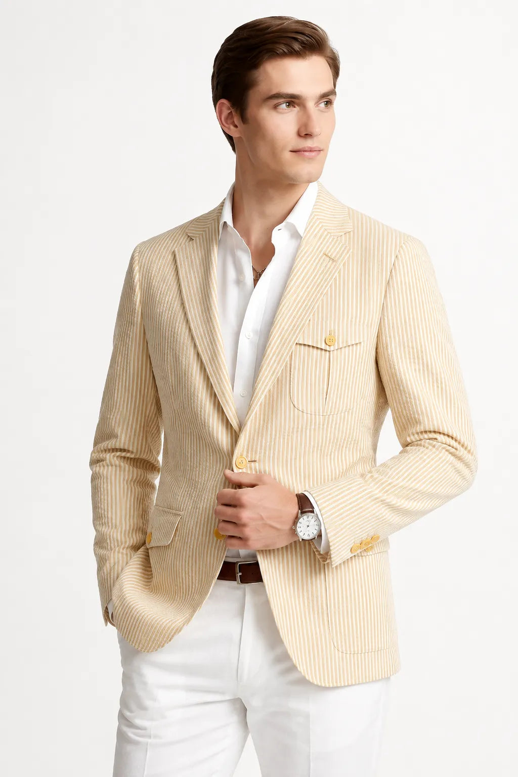 Men's Summer Seersucker 2 Piece Suit