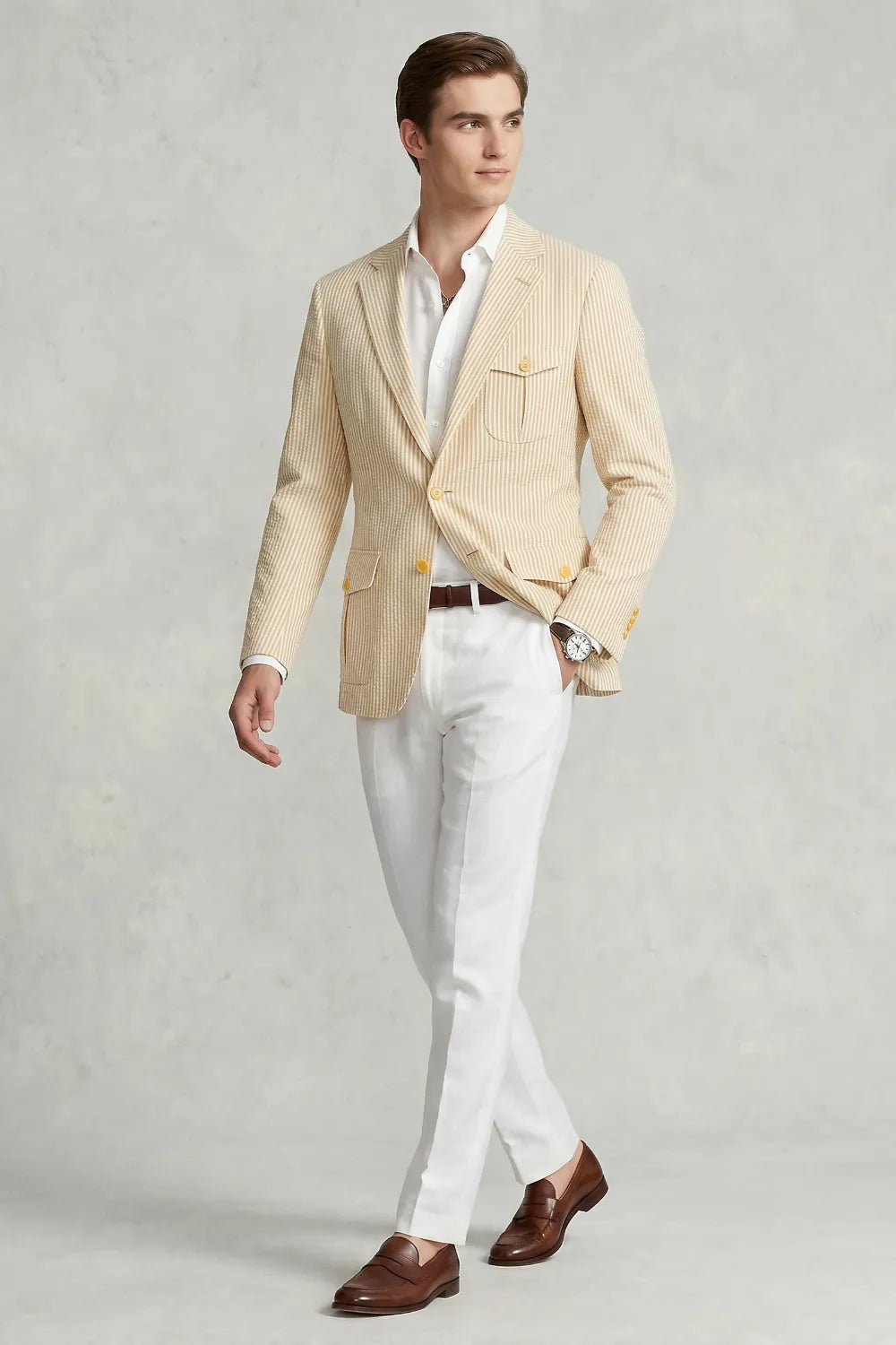 Men's Summer Seersucker 2 Piece Suit