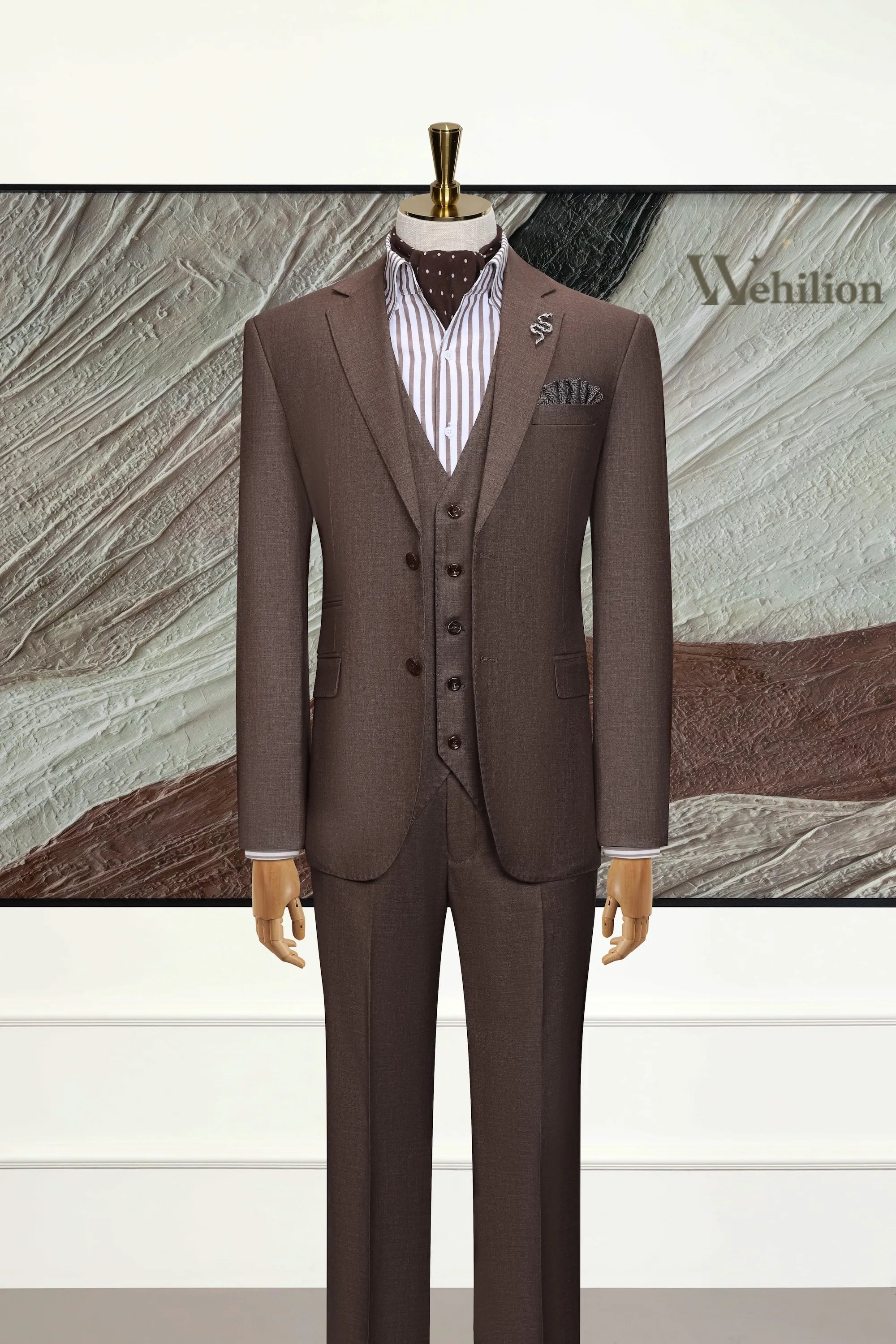 Men's Brown Classic 3 Piece Suits