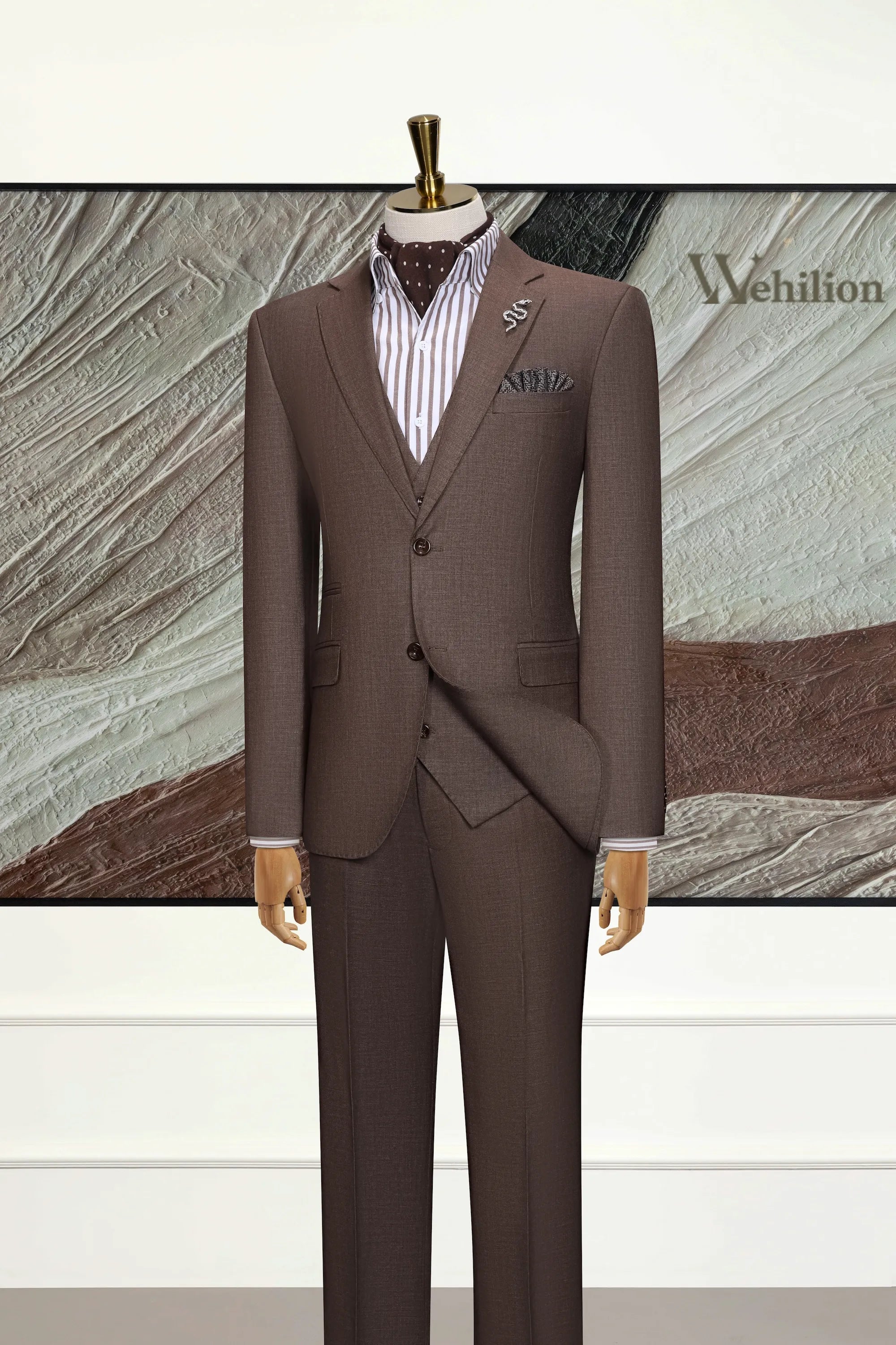 Men's Brown Classic 3 Piece Suits