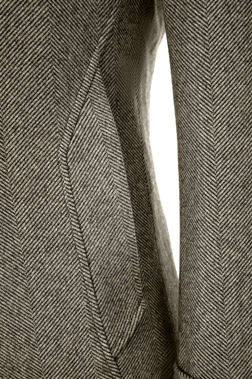 Brown pocket detail on wool winter coat for men – outdoor overcoat