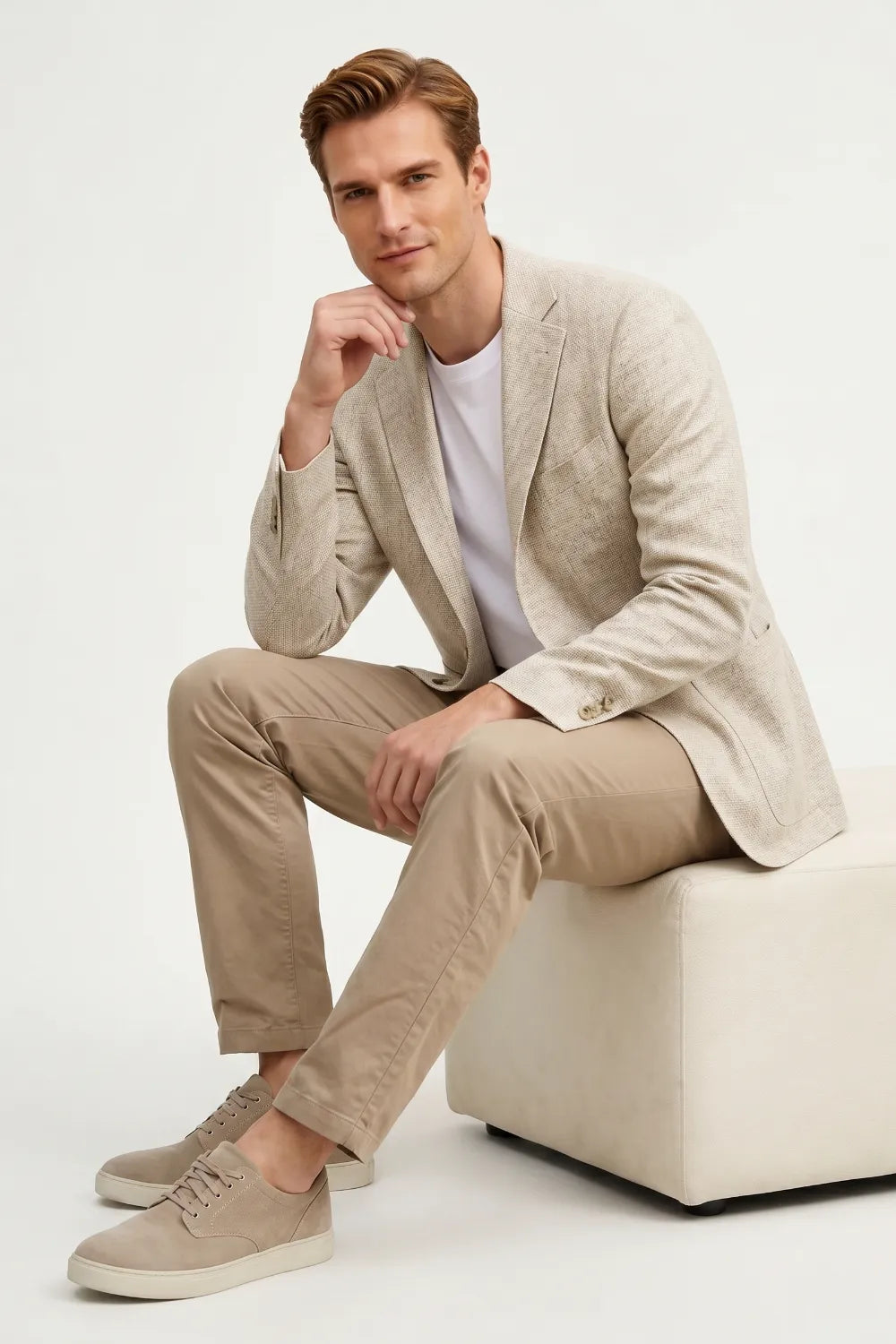 Costume 2 pièces homme coupe ajustée, croisé