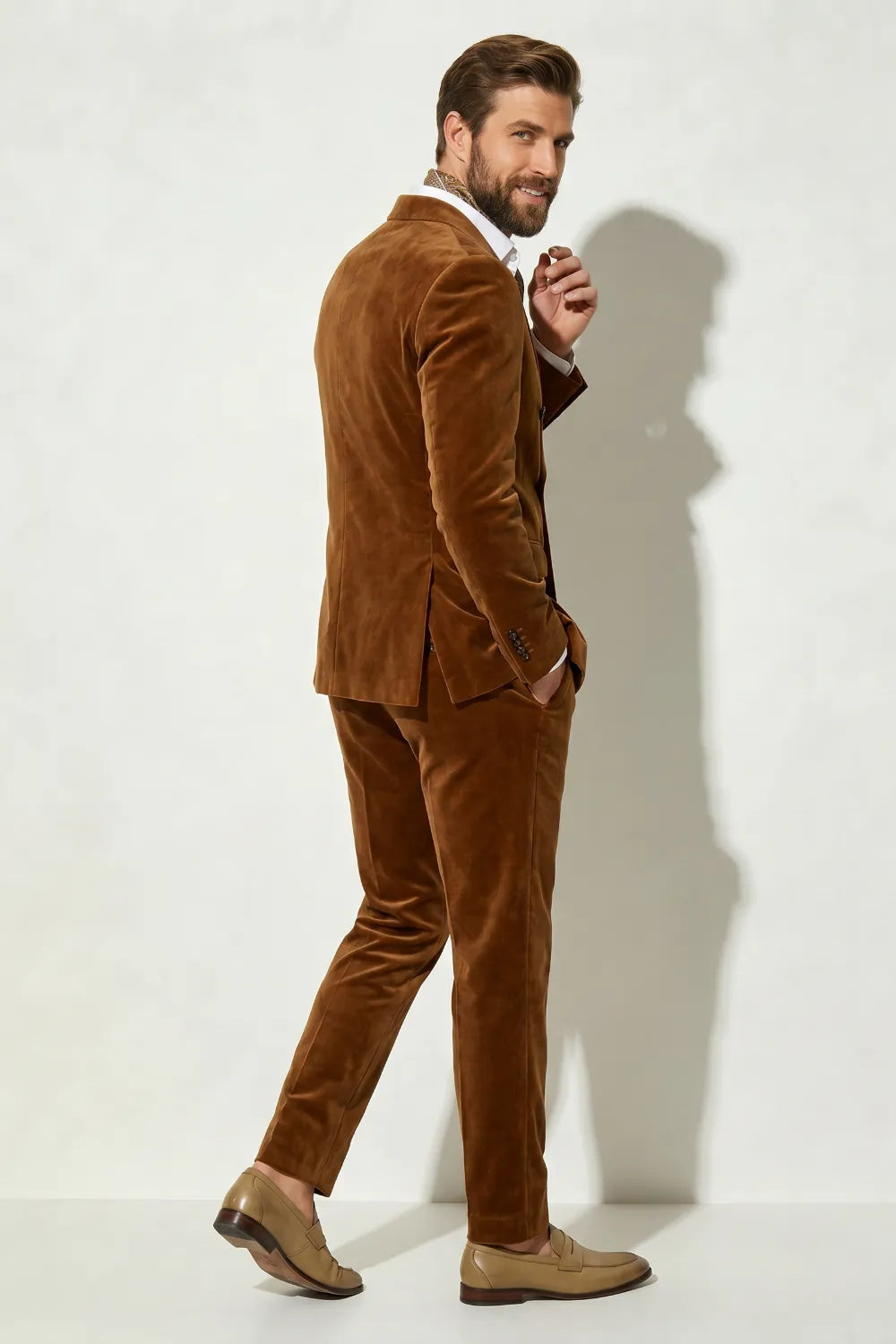 Men's Velvet Double Breasted 2 Piece Suit