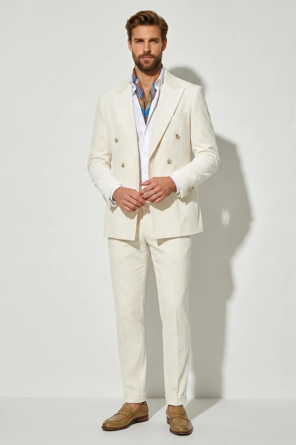 Men's Velvet Double Breasted 2 Piece Suit