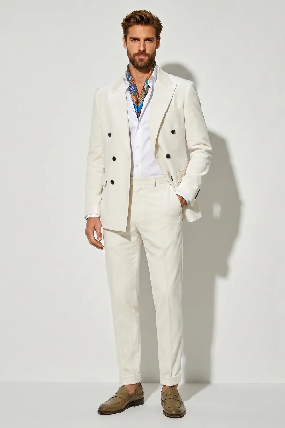 Men's Velvet Double Breasted 2 Piece Suit