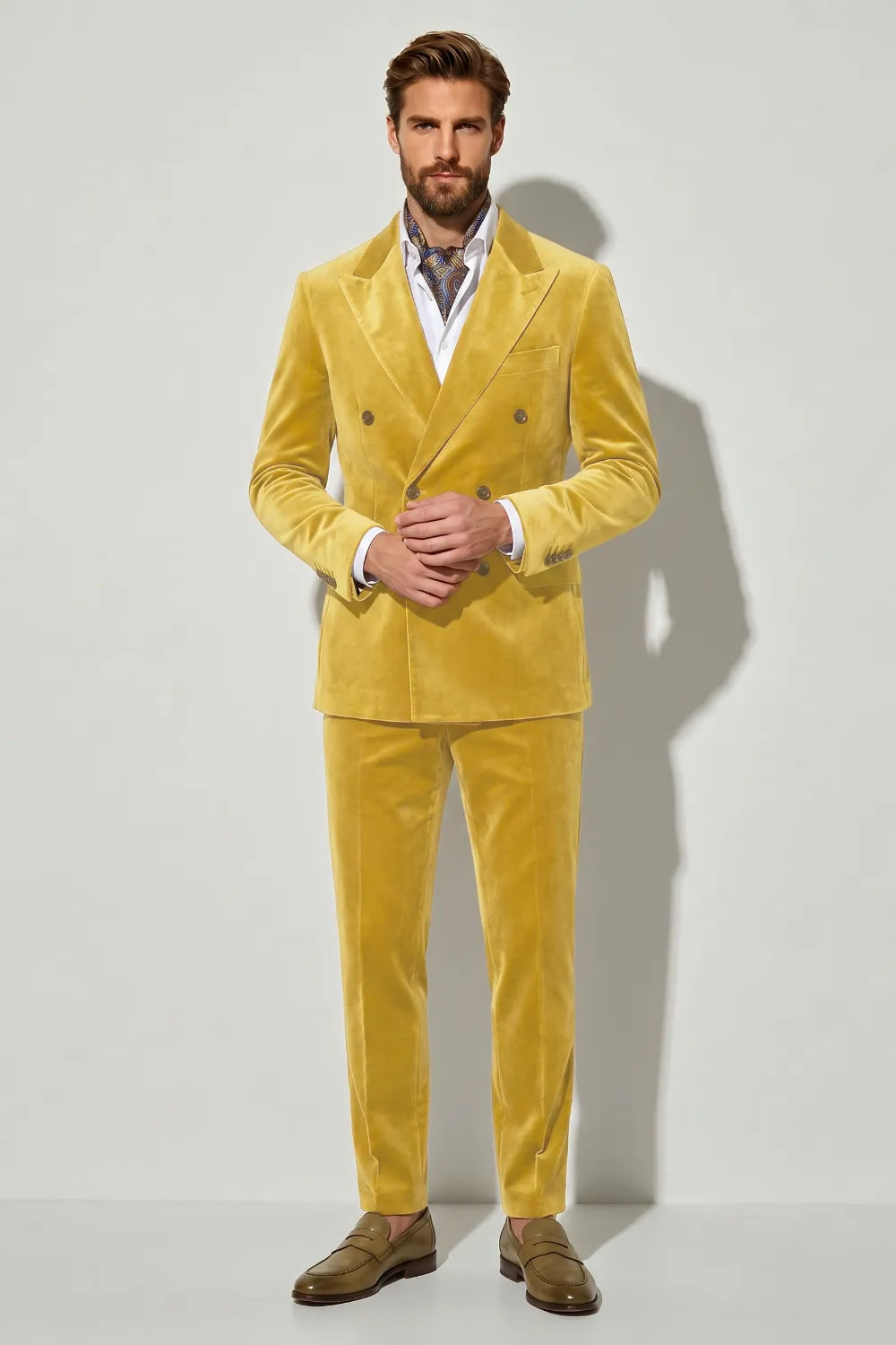 Men's Velvet Double Breasted 2 Piece Suit