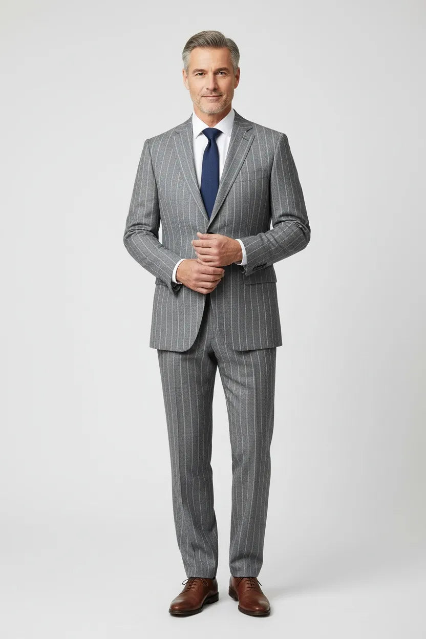 Men's Classic Chalk Stripe 2 Piece Suits