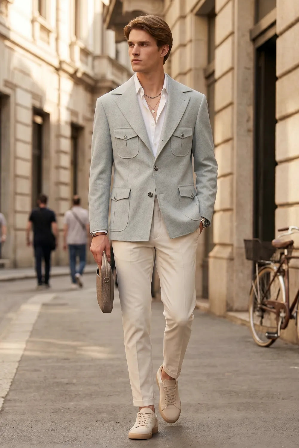 Men's Tailored Linen Safari 2 Piece Suit