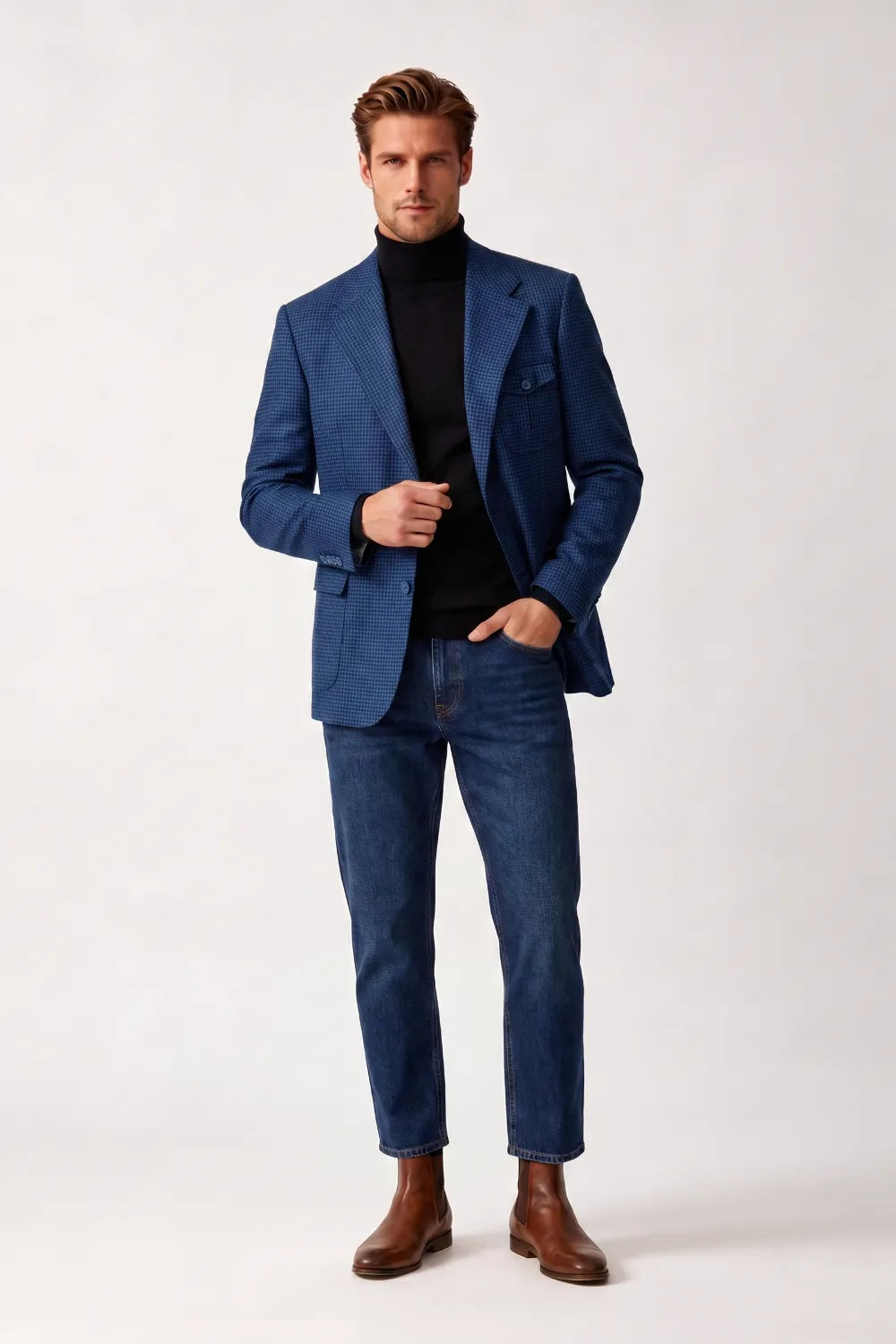 Costume 2 pièces homme coupe ajustée, croisé