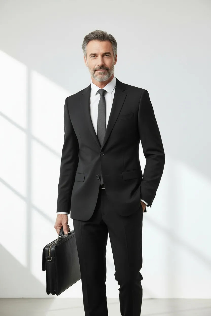 Men's Office Style Two Button 2 Piece Suit