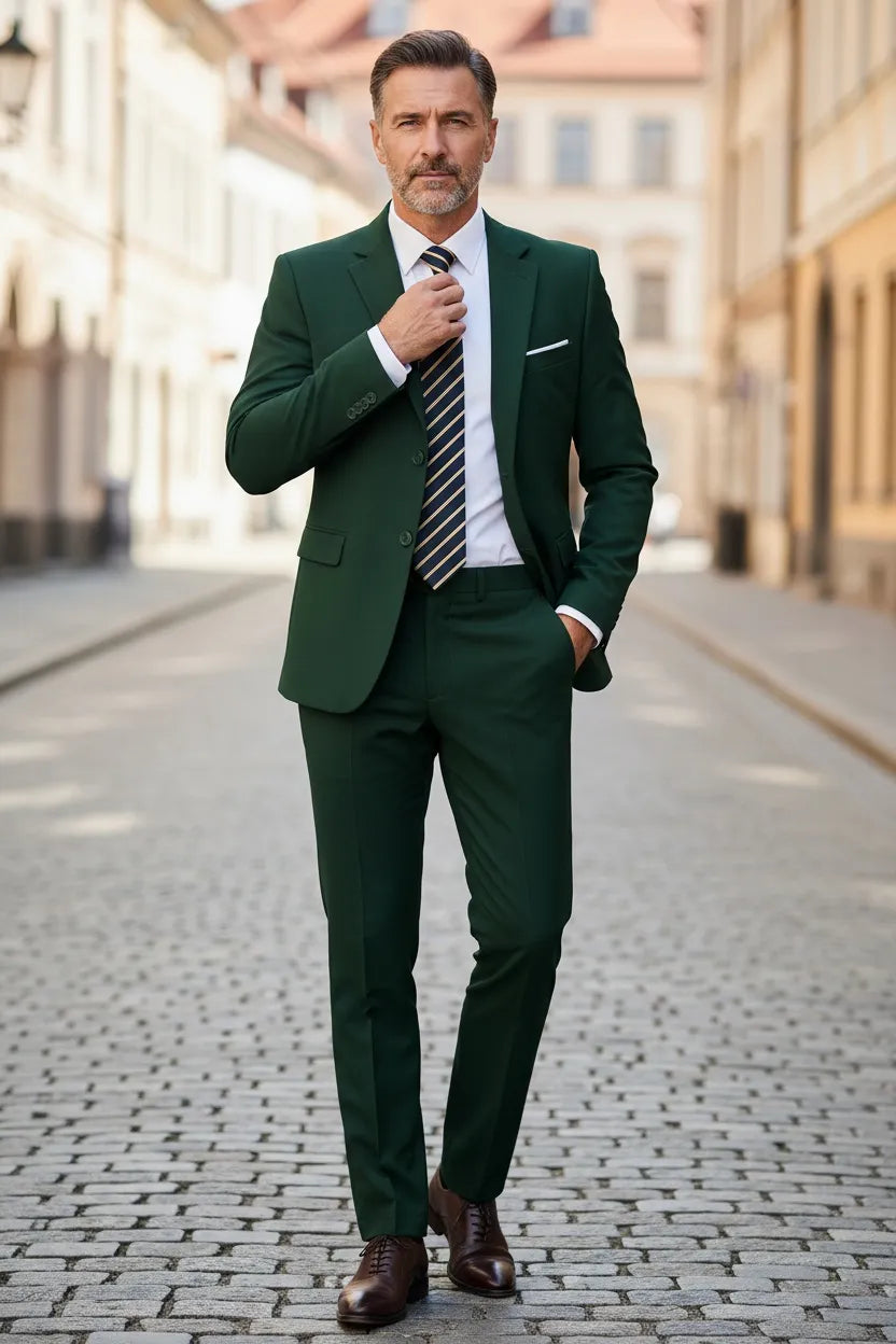 Men's Office Style Two Button 2 Piece Suit