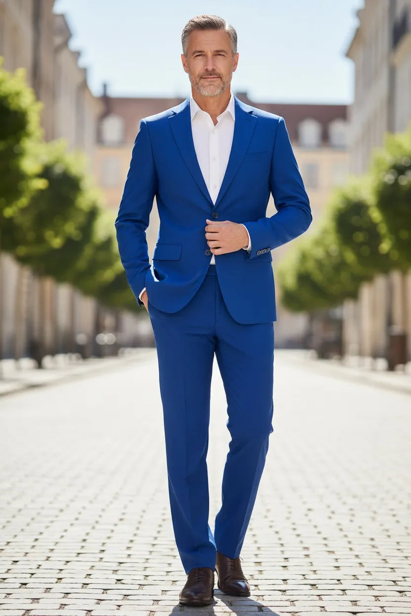 Men's Office Style Two Button 2 Piece Suit