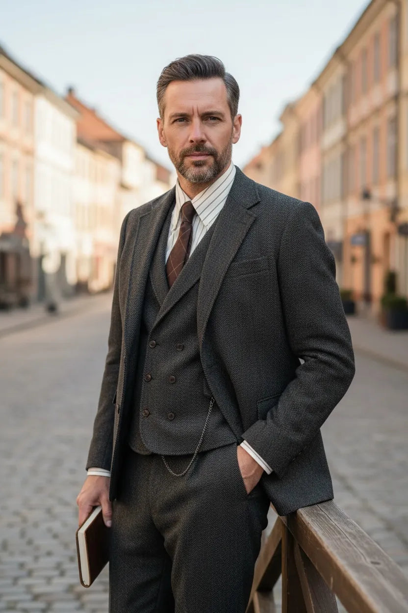 Men's Heritage Herringbone 3 Piece Suits