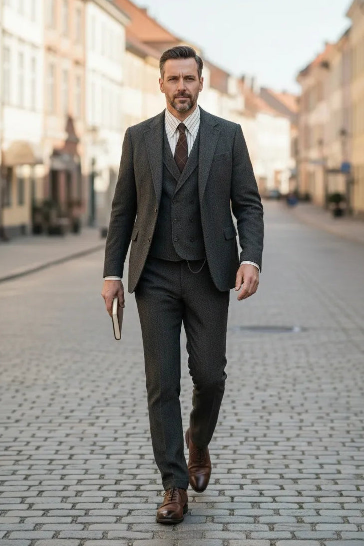 Men's Heritage Herringbone 3 Piece Suits