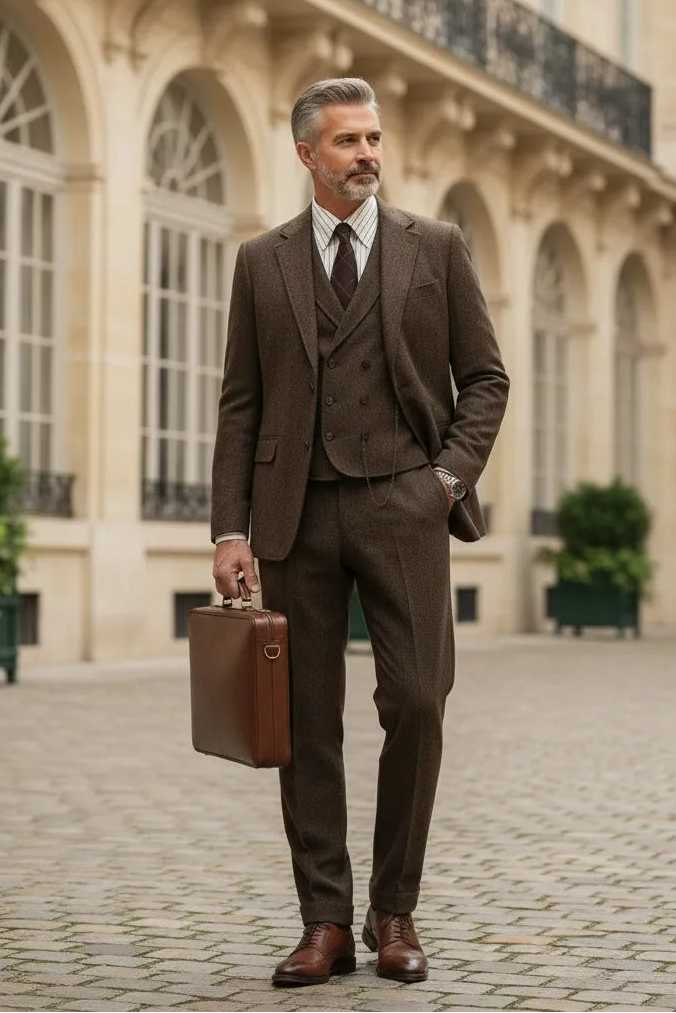 Men's Heritage Herringbone 3 Piece Suits